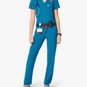 figs scrubs limited edition alps blue skinny yola and 3 casma pocket scrub top